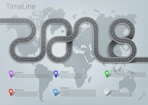Vector infographic road timeline template Stock-Illustration
