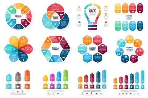 Vector infographic set. Template for cycle diagram, graph, presentation and Stock Illustration