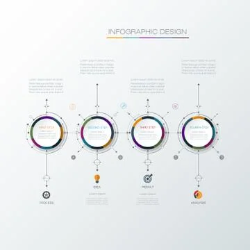 Vector infographic template with 3D paper label Stock Illustration