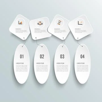 Vector infographic template with 3D paper label, integrated circles. Business Stock Illustration