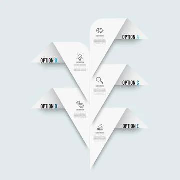 Vector infographic template with 3D paper label, integrated circles. Business Stock Illustration