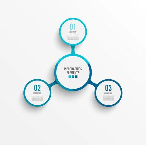 Vector infographic template with 3D paper label, integrated circles. Business Stock Illustration