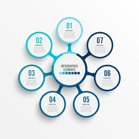 Vector infographic template with 3D paper label, integrated circles. Business Stock Illustration