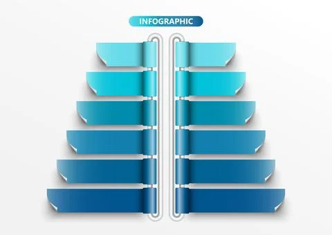 Vector infographic template with 3D paper label, integrated circles. Business Stock Illustration