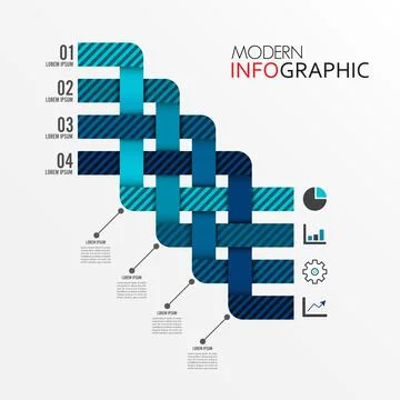 Vector infographic template with 3D paper label, Business concept with 4 opti Stock Illustration