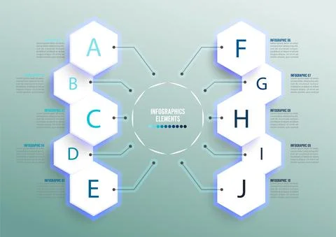 Vector infographic template with 3D paper label, integrated circles. Business Stock Illustration