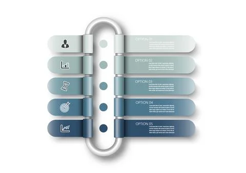 Vector infographic template with 3D paper label, integrated circles. Busine.. Stock Illustration
