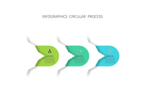 Vector infographic template with 3D paper label, integrated circles. Busine.. Stock Illustration