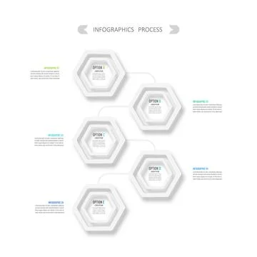 Vector infographic template with 3D paper label, integrated circles. Busine.. Stock Illustration