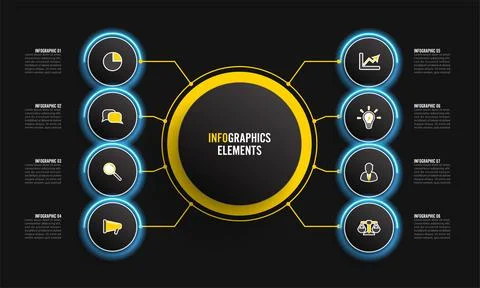 Vector infographic template with 3D paper label, integrated circles. Busine.. Stock Illustration
