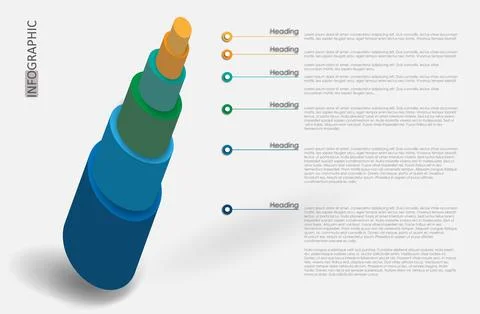 Vector infographic template with 6 steps. Stock Illustration