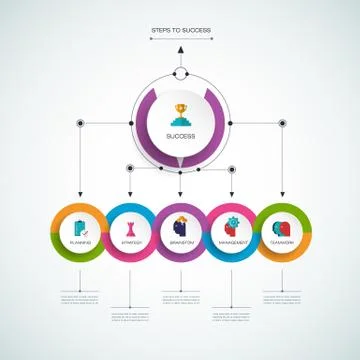 Vector infographic template, Business concept, steps to success with options Stock Illustration