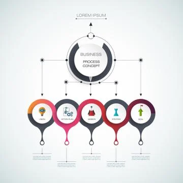 Vector infographic template, Business process concept with options Stock Illustration