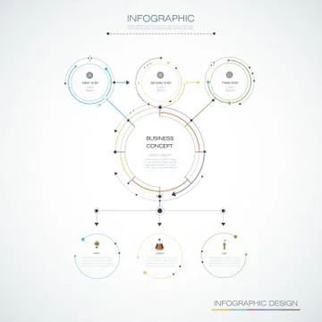Vector Infographic template, circle design with arrows sign Stock Illustration