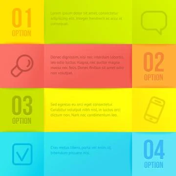 Vector infographic template with copyspace. Abstract paper squares background Stock Illustration