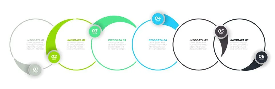 Vector Infographic template design label with circle and marketing icon. Illustrazione stock