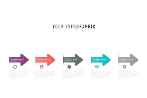 Vector infographic template with five steps or 5 options. 스톡 일러스트