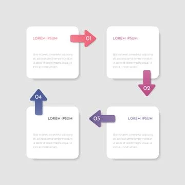 Vector infographic template with four steps or 4 options. Business concept Illustrazione stock