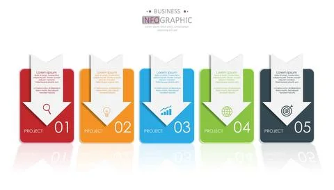 Vector infographic template with icons. 5 options Stock Illustration