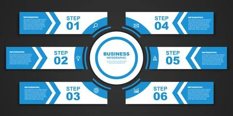 Vector infographic template with icons and 6 options or steps. Stock Illustration
