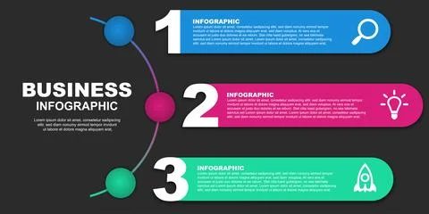 Vector infographic template with icons and 3 options or steps. Stock Illustration