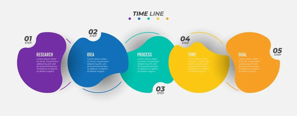 Vector Infographic template label design with circles and 5 options or steps. Illustrazione stock