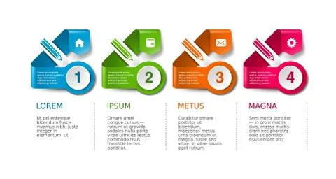 Vector infographic timeline template with icon set Stock-Illustration