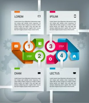 Vector infographic timeline template with icons Stock-Illustration