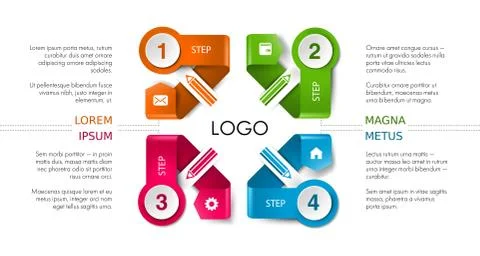 Vector infographic timeline template with icons Stock Illustration