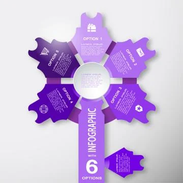 Vector infographic web element of lilac arrows with text on the gradient gray Stock Illustration