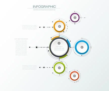 Vector infographic,molecules structure with 3D paper label Stock Illustration