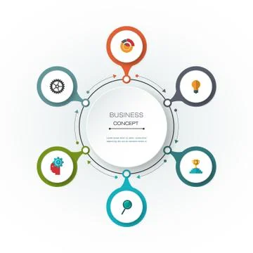 Vector infographics, 3D paper cycle diagram template Stock Illustration