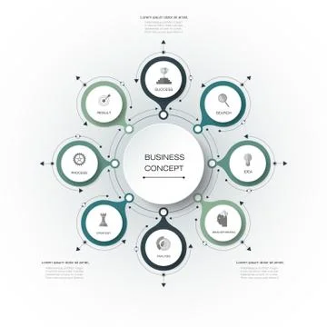 Vector infographics, 3D paper cycle diagram template Stock Illustration