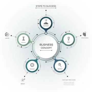 Vector infographics, 3D paper cycle diagram template Stock Illustration