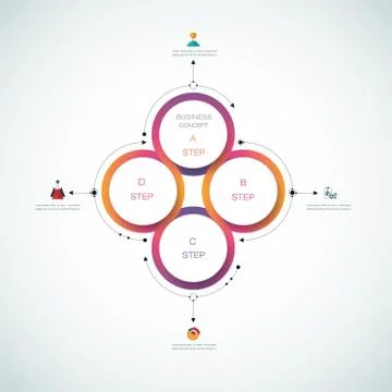 Vector infographics, 3D paper cycle diagram template Stock Illustration