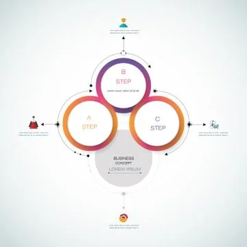 Vector infographics, 3D paper cycle diagram template Stock Illustration