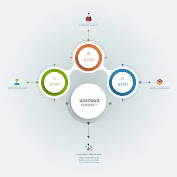 Vector infographics, 3D paper cycle diagram template Stock Illustration