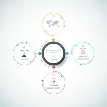 Vector infographics, 3D paper cycle diagram template Stock Illustration