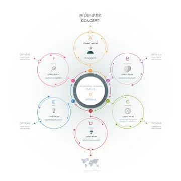 Vector infographics, 3D paper cycle diagram template Stock Illustration