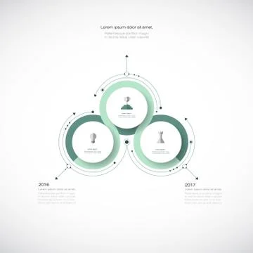 Vector infographics, 3D paper cycle diagram template Stock Illustration