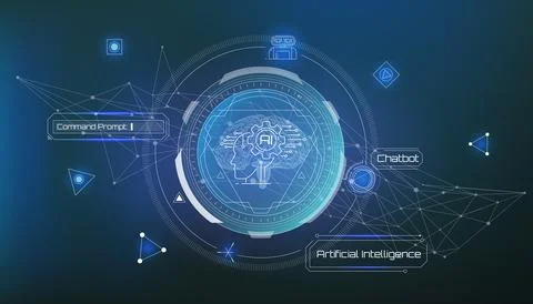 Vector infographics about AI and Chatbot usage. Stock Illustration