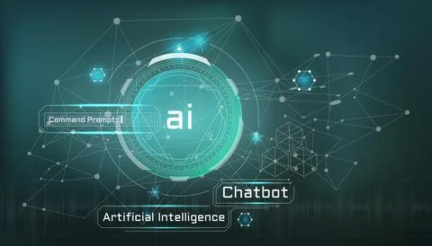 Vector infographics about artificial intelligence and Chatbot. Illustrazione stock