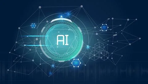 Vector infographics about artificial intelligence and Chatbot. Illustrazione stock