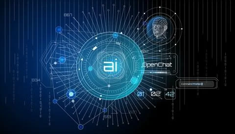 Vector infographics about creating a data matrix and synchronizing work with AI. Stock Illustration
