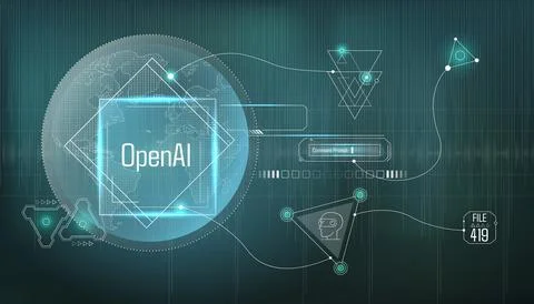 Vector infographics about the discovery and spread of AI in the world. Stock Illustration