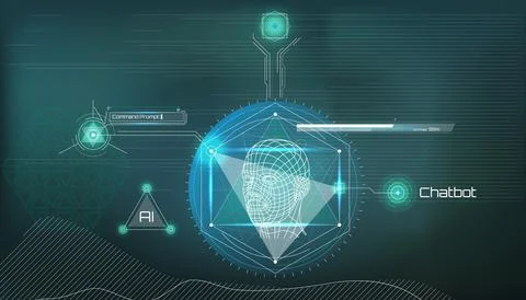 Vector infographics about intelligent face recognition. 스톡 일러스트
