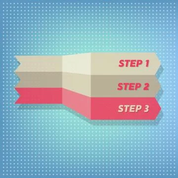 Vector infographics, brown and red lines Step 1, 2, 3 Stock Illustration