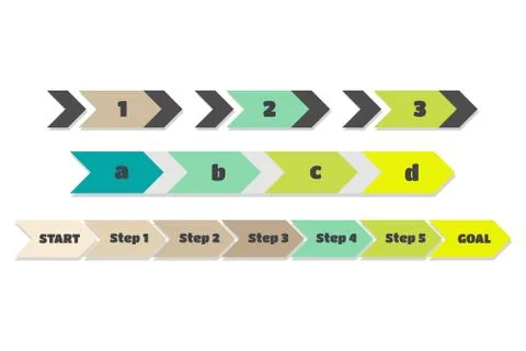 Vector infographics, colorful arrows with steps Illustration