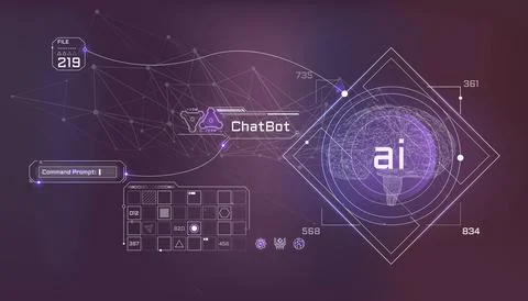 Vector infographics data analysis by artificial intelligence. Illustrazione stock