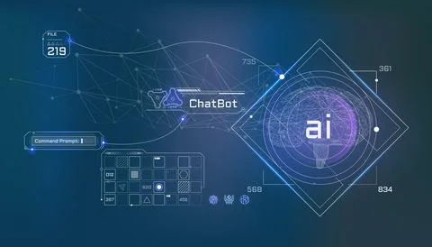 Vector infographics data analysis by artificial intelligence. Stock Illustration